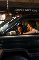 DAKOTA JOHNSON and Chris Evans Film a Driving Scene for Materialist in New York 06/07/2024