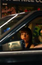 DAKOTA JOHNSON and Chris Evans Film a Driving Scene for Materialist in New York 06/07/2024