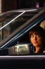 DAKOTA JOHNSON and Chris Evans Film a Driving Scene for Materialist in New York 06/07/2024