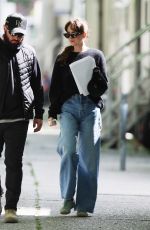 DAKOTA JOHNSON Arrives at Her Trailer on the Set of Materialists in Brooklyn 05/30/2024