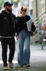 DAKOTA JOHNSON Arrives at Her Trailer on the Set of Materialists in Brooklyn 05/30/2024