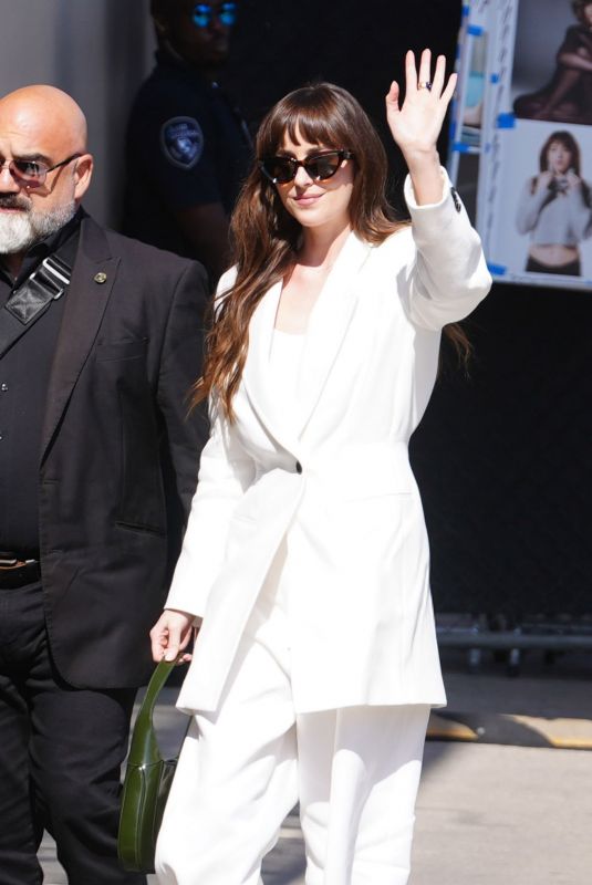 DAKOTA JOHNSON Arrives at Jimmy Kimmel Live in Los Angeles 06/19/2024