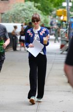 DAKOTA JOHNSON Arrives for Last Day of Filming Materialists in Chelsea 06/06/2024