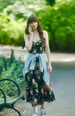 DAKOTA JOHNSON Filming Materialists at a Park in New York 06/03/2024