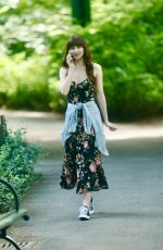 DAKOTA JOHNSON Filming Materialists at a Park in New York 06/03/2024