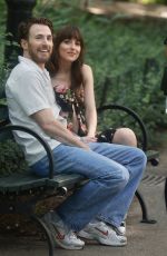 DAKOTA JOHNSON Filming Materialists at a Park in New York 06/03/2024