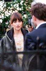 DAKOTA JOHNSON on the Set of The Materialists in New York 05/31/2024