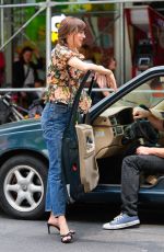 DAKOTA JOHNSON on the Set of The Materialists in New York 06/04/2024