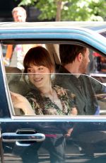 DAKOTA JOHNSON on the Set of The Materialists in New York 06/04/2024