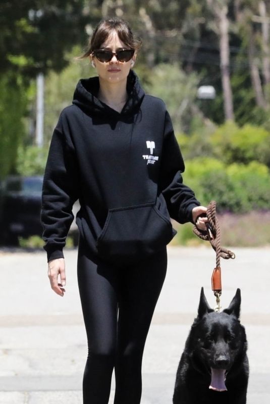 DAKOTA JOHNSON Out with Her Dog in Malibu 06/21/2024