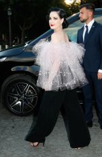DITA VON TEESE Leaves Her Hotel at Paris Fashion Week 06/25/2024