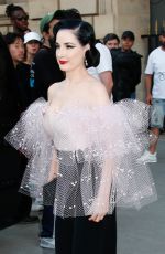 DITA VON TEESE Leaves Her Hotel at Paris Fashion Week 06/25/2024