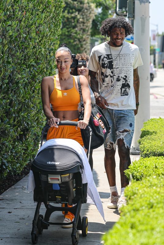 DRAYA MICHELE and Jalen Green Out with Their Newborn Baby in West Hollywood 06/19/2024
