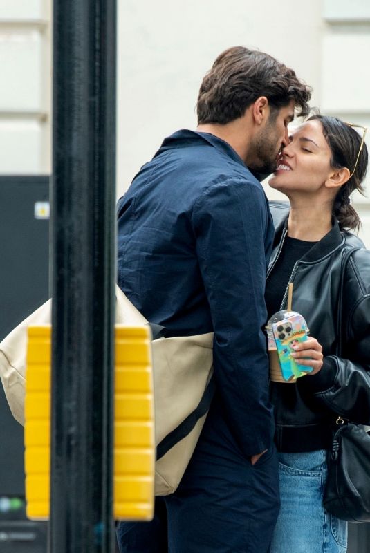EIZA GONZALEZ Out Kissing with Her Boyfriend in London 06/07/2024