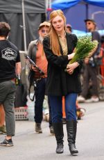 ELLE FANNING and Timothee Chalamet on the Set of A Complete Unknown in Hoboken 06/11/2024