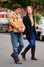 ELLE FANNING and Timothee Chalamet on the Set of A Complete Unknown in Hoboken 06/11/2024