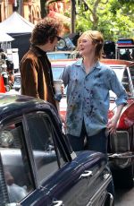 ELLE FANNING on the Set of A Complete Unknown in Hoboken, New Jersey 06/05/2024