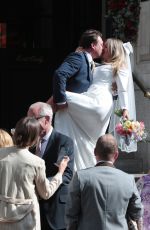FRANCESCA NEWMAN-YOUNG at Her Wedding to Pete Clarke at Chelsea Registry Office in London 06/14/2024
