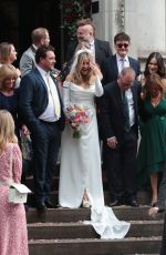 FRANCESCA NEWMAN-YOUNG at Her Wedding to Pete Clarke at Chelsea Registry Office in London 06/14/2024