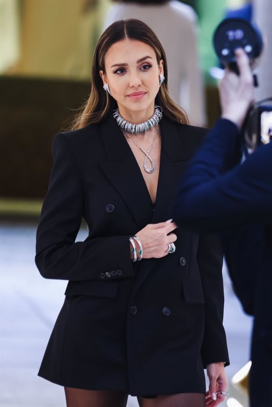 JESSICA ALBA Arrives for Inauguration of Swarovski Masters of Light from Vienna to Milan Exhibition at Palazzo Citterio 06/16/2024