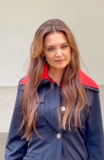 KATIE HOLMES Arrives at Patou Haute Couture Fall/Winter 2024/2025 Show at Paris Fashion Week 06/27/2024