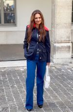 KATIE HOLMES Arrives at Patou Haute Couture Fall/Winter 2024/2025 Show at Paris Fashion Week 06/27/2024