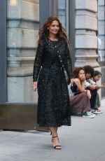 KATIE HOLMES in a Black Lace Dress Out in New York 06/10/2024