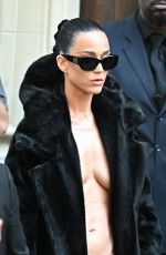 KATY PERRY Arrives at Balenciaga Haute Couture Fashion Show at Paris Fashion Week 06/26/2024