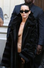 KATY PERRY Arrives at Balenciaga Haute Couture Fashion Show at Paris Fashion Week 06/26/2024