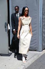 KATY PERRY in a Cream Dress and White Boots Out in New York 06/28/2024