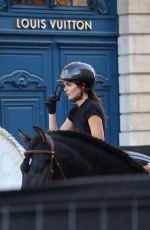 KENDALL JENNER Riding on Horseback Through Paris 06/22/2024