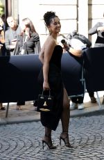 LENA MAHFOUF Arrives at Schiaparelli Haute Couture Fall/Winter 2024-2025 Show at Paris Fashion Week 06/24/2024