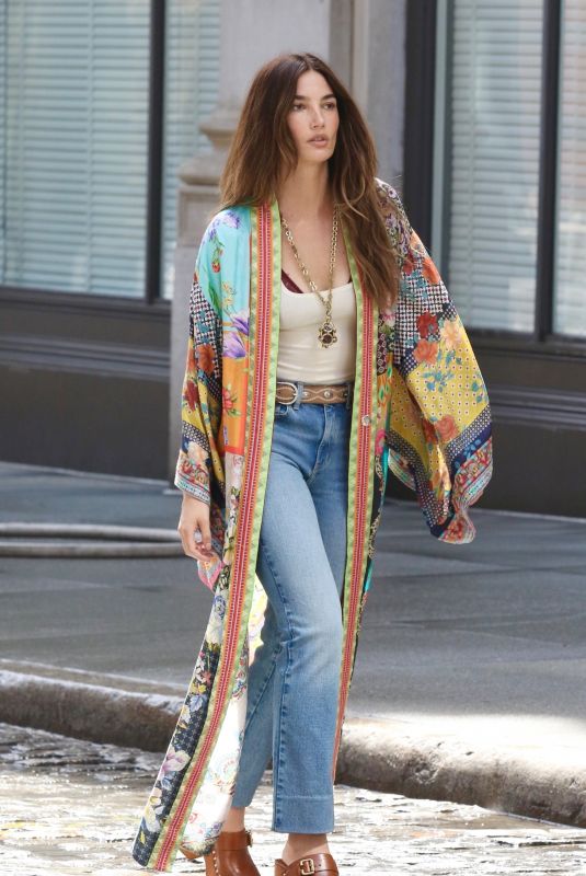 LILY ALDRIDGE at a Photoshoot in New York 06/13/2024