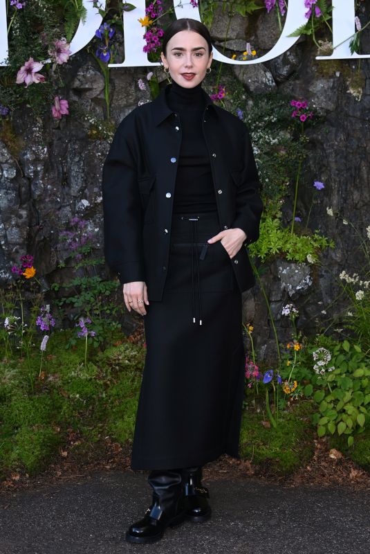 LILY COLLINS at Dior Cruise 2025 Fashion Show in Crieff 06/03/2024