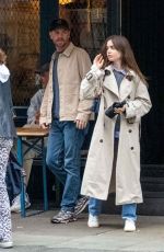 LILY COLLINS Out for Dinner in London 06/04/2024