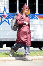 LILY JAMES on the Set of Swiped in Los Angeles 05/31/2024