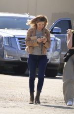 LILY JAMES on the Set of Swiped in Los Angeles 06/10/2024