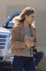LILY JAMES on the Set of Swiped in Los Angeles 06/10/2024