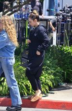 LILY JAMES Takes a Lunch Break on the Set of Swiped in Los Angeles 06/14/2024