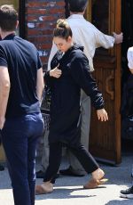 LILY JAMES Takes a Lunch Break on the Set of Swiped in Los Angeles 06/14/2024
