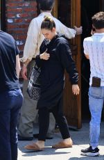 LILY JAMES Takes a Lunch Break on the Set of Swiped in Los Angeles 06/14/2024