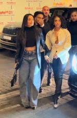 LORI HARVEY and AMINA MUADDI at Siena Restaurant in Paris 06/15/2024