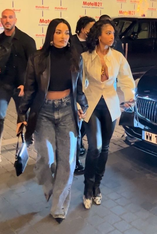 LORI HARVEY and AMINA MUADDI at Siena Restaurant in Paris 06/15/2024