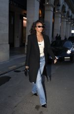 LORI HARVEY Arrives at Costes Restaurant in Paris 06/15/2024