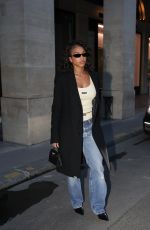LORI HARVEY Arrives at Costes Restaurant in Paris 06/15/2024