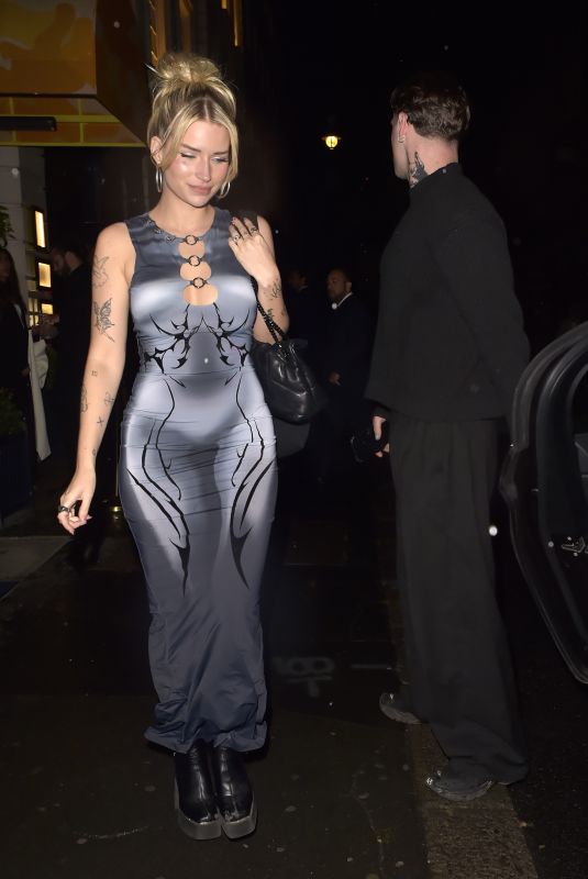 LOTTIE MOSS and DJ Evan Campbell Arrives at Isabel Mayfair in London 06/14/2024