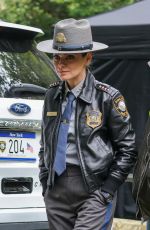 MILA KUNIS at a Police Officer Filming Knives Out Movie in Epping 06/12/2024