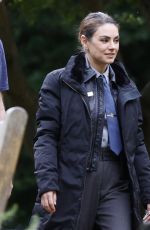 MILA KUNIS at a Police Officer Filming Knives Out Movie in Epping 06/12/2024