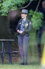 MILA KUNIS at a Police Officer Filming Knives Out Movie in Epping 06/12/2024