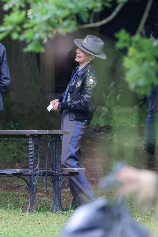 MILA KUNIS at a Police Officer Filming Knives Out Movie in Epping 06/12/2024